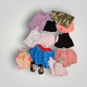 Girls all season bundle lot skort tank tops pajamas shorts size 7 8